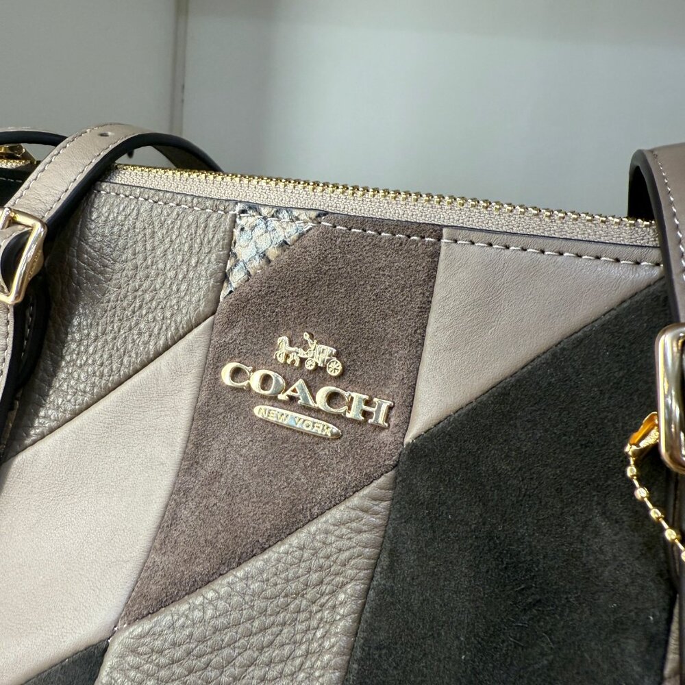 Coach Asher Shoulder Bag With Patchwork-Gold/Mush… - image 5